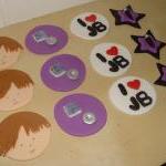 12 Fondant Justin Beiber Themed Cupcake Toppers