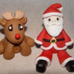 Fondant Reindeer Or Santa Claus Cake Topper (4..