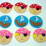12 Fondant Pirate Cupcake Toppers