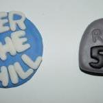 12 Fondant Over The Hill Themed Cupcake Toppers-..