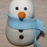 12 Fondant Snowman Cupcake Toppers