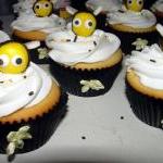 12 Fondant Bee Cupcake Toppers