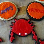 One Dozen Decorated Crab Cookies W/ Tags..