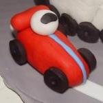 12 Fondant Race Car Cupcake Toppers