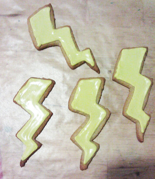 One Dozen Decorated Lightning Bolt Cookies