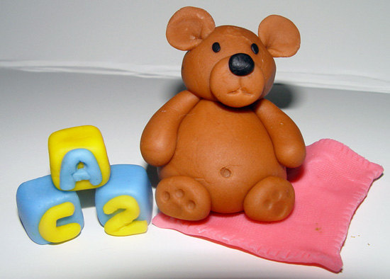 Edible teddy bear cake toppers made with sugarpaste 12 per set