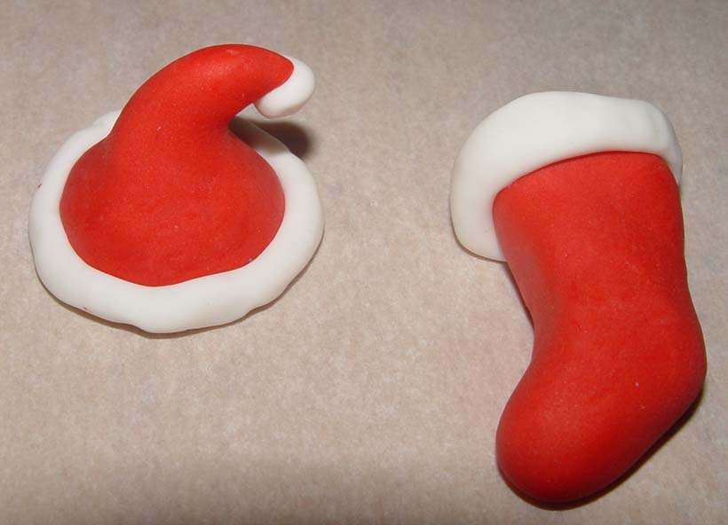 12 Christmas Hat And/or Christmas Stocking Cupcake Toppers