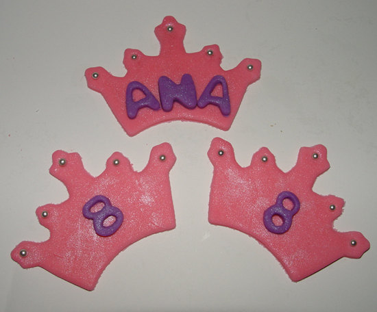12 Fondant Princess Tiara Cupcake Toppers