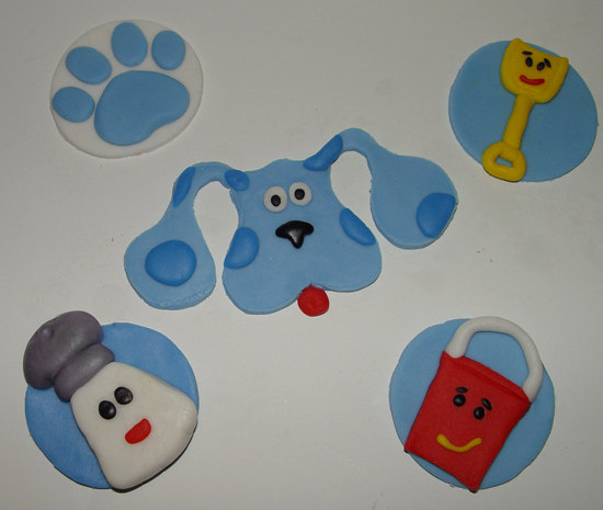 12 Fondant "blue's Clues Inspired" Cupcake Toppers