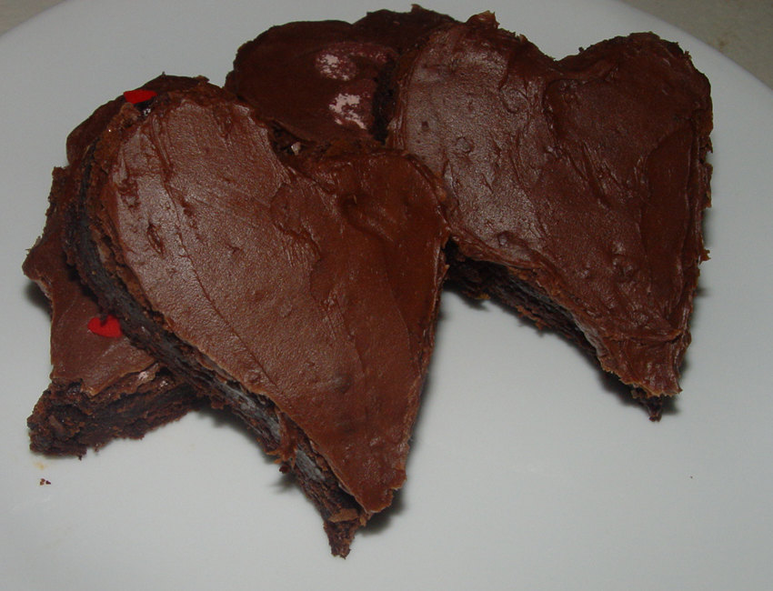 One Dozen Heart Shaped Homemade Brownies