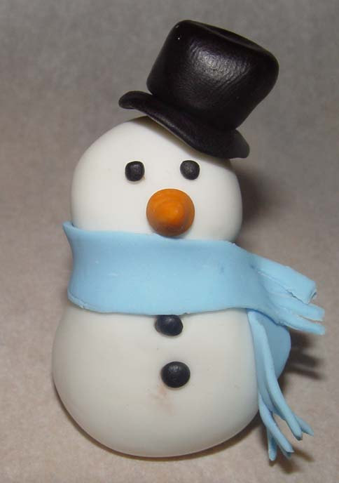 12 Fondant Snowman Cupcake Toppers