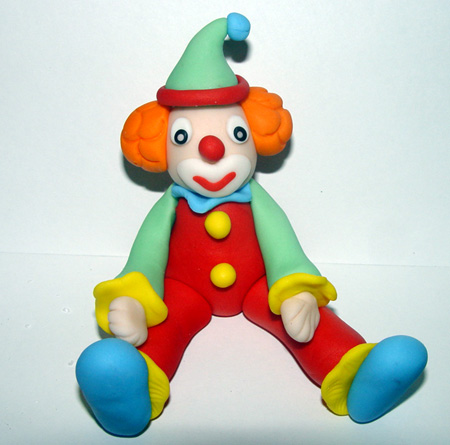 Fondant Circus Clown Cake Topper