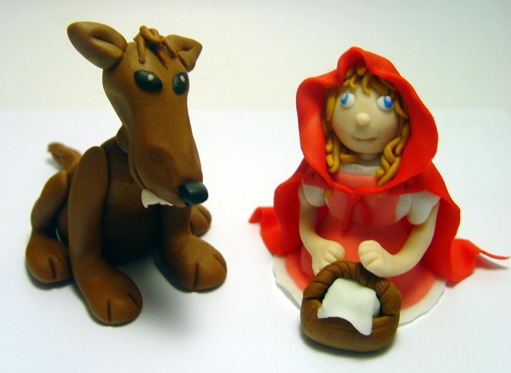 Fondant Red Riding Hood & Wolf Cake Toppers