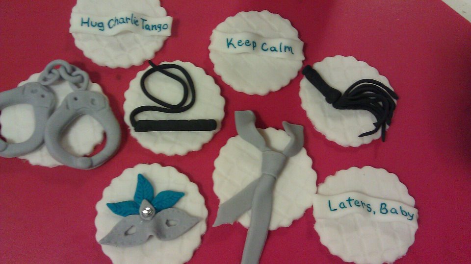 12 Fondant Shades Of Grey Inspired Cupcake Topper
