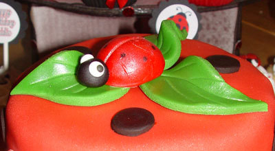 Edible Fondant Ladybug Cake Topper