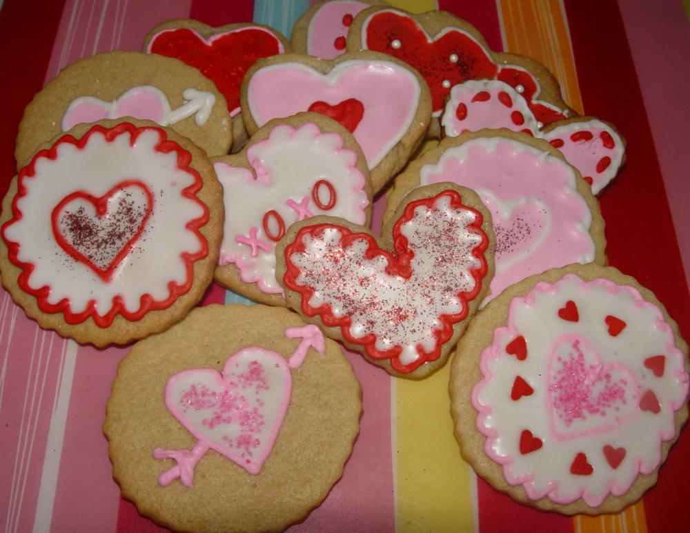 One Dozen Valentine's Day Themed Cookies (medium Size)